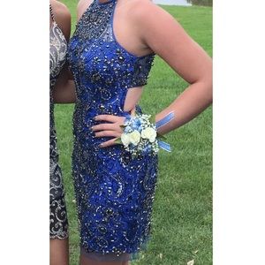 Royal Blue beaded Sherri hill homecoming dress